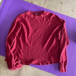 Red Henley Shirt - Brandy Melville